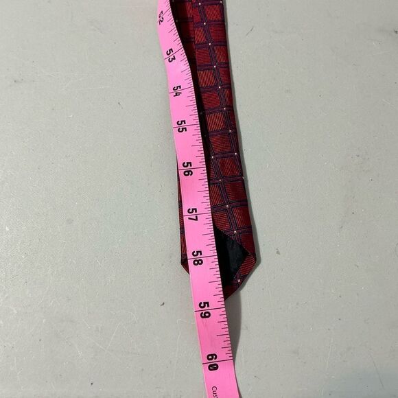 BROOKS BROTHERS 346 Men's Red/Blue/Silver Silk Necktie USA Designer Geometric - Picture 4 of 4